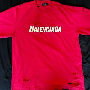 Balenciaga oversized distressed shirt